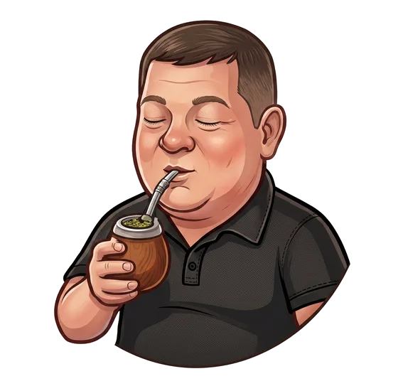 Darío disfrutando un mate