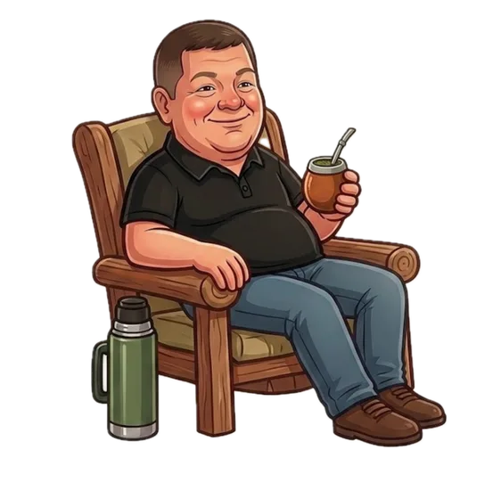 Darío tomando unos mates
